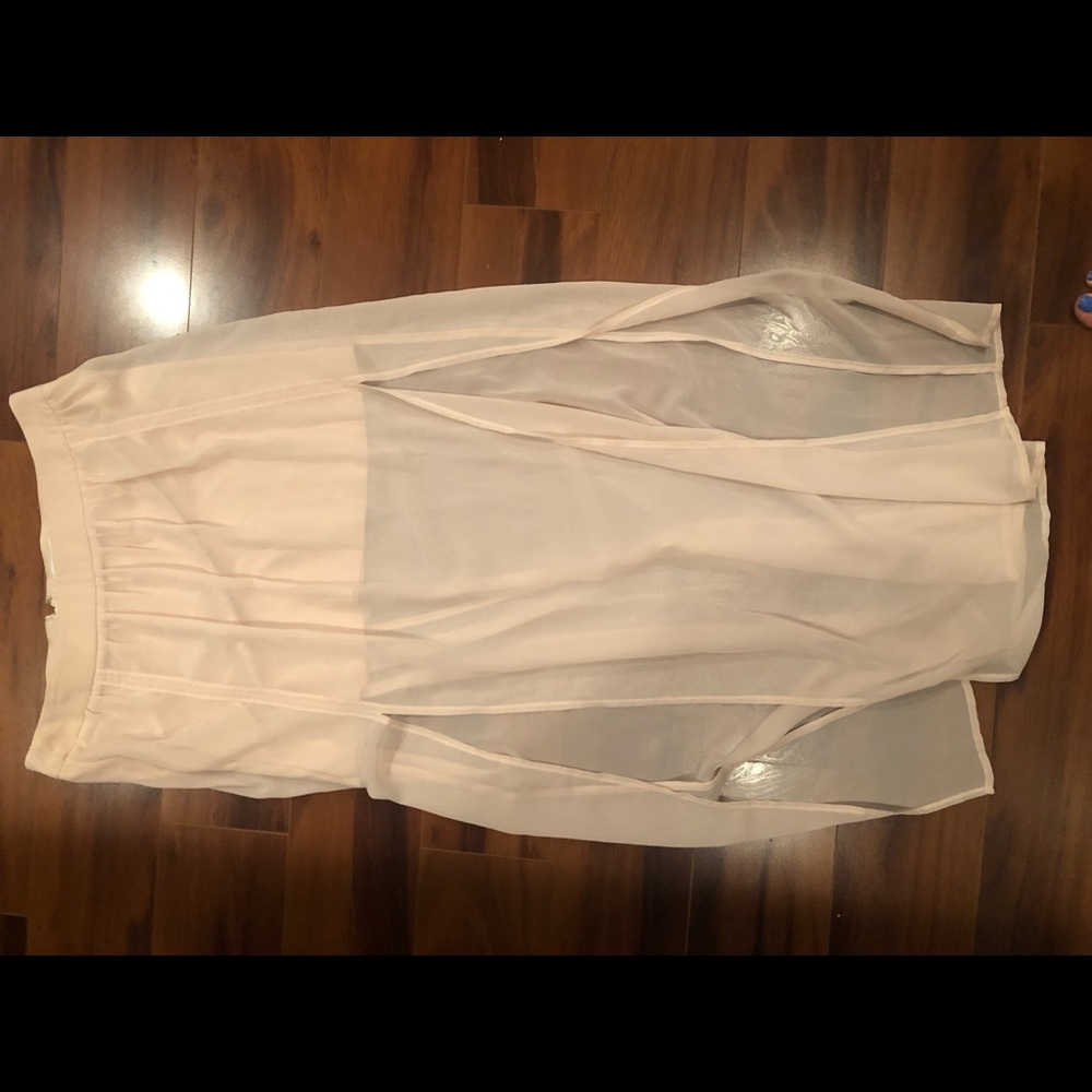 Cream maxi skirt with slits